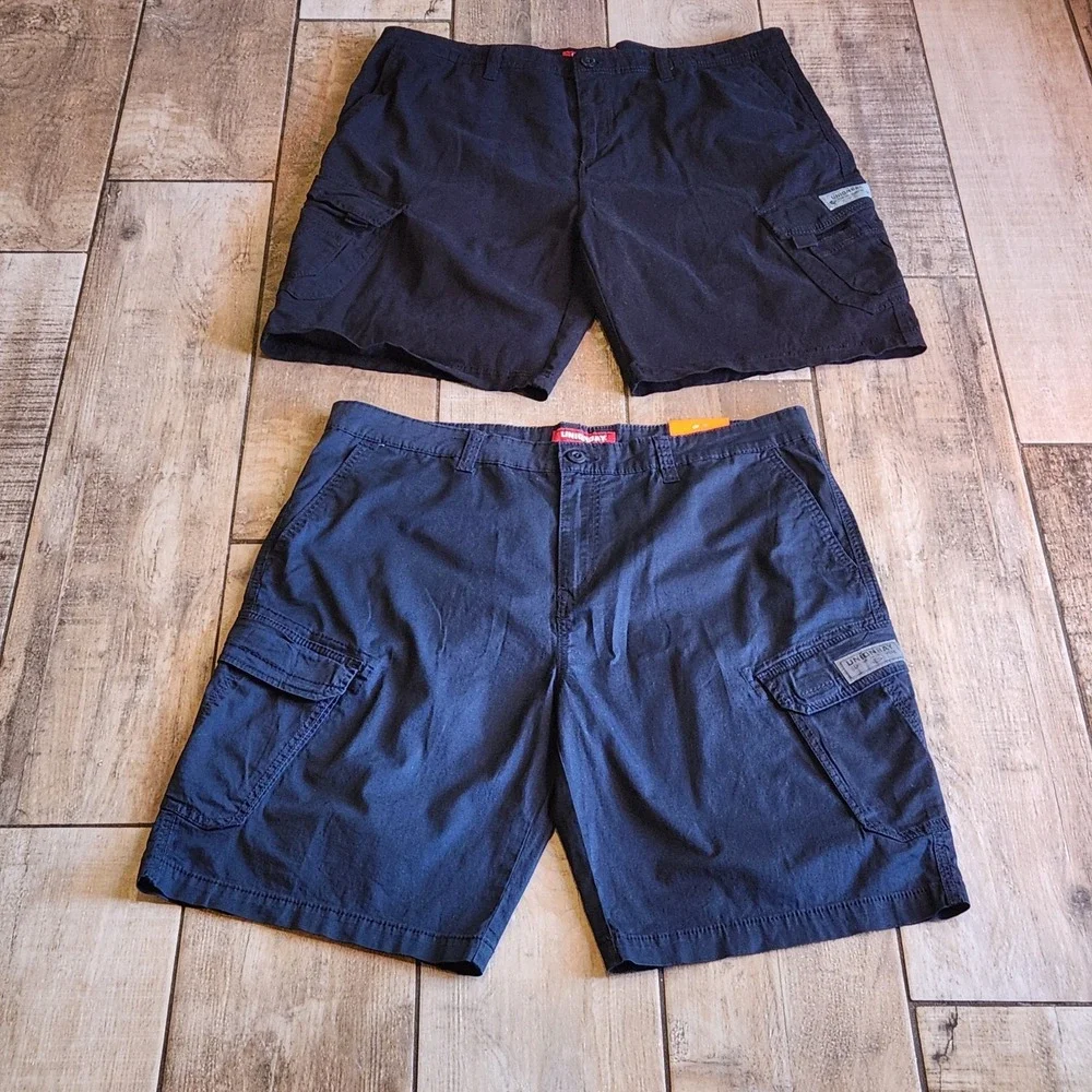 Union Bay cargo shorts Mens Size 42, Black, Blue. NWT. Fisherman Coastal Preppy